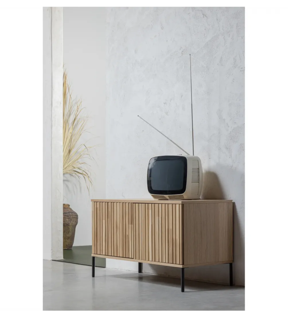 Stolik pod TV NEW GRAVURE 100 cm drewno dębu naturalny