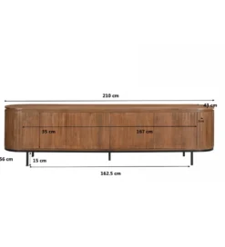 Stolik pod TV NOORK 210 cm drewno mango