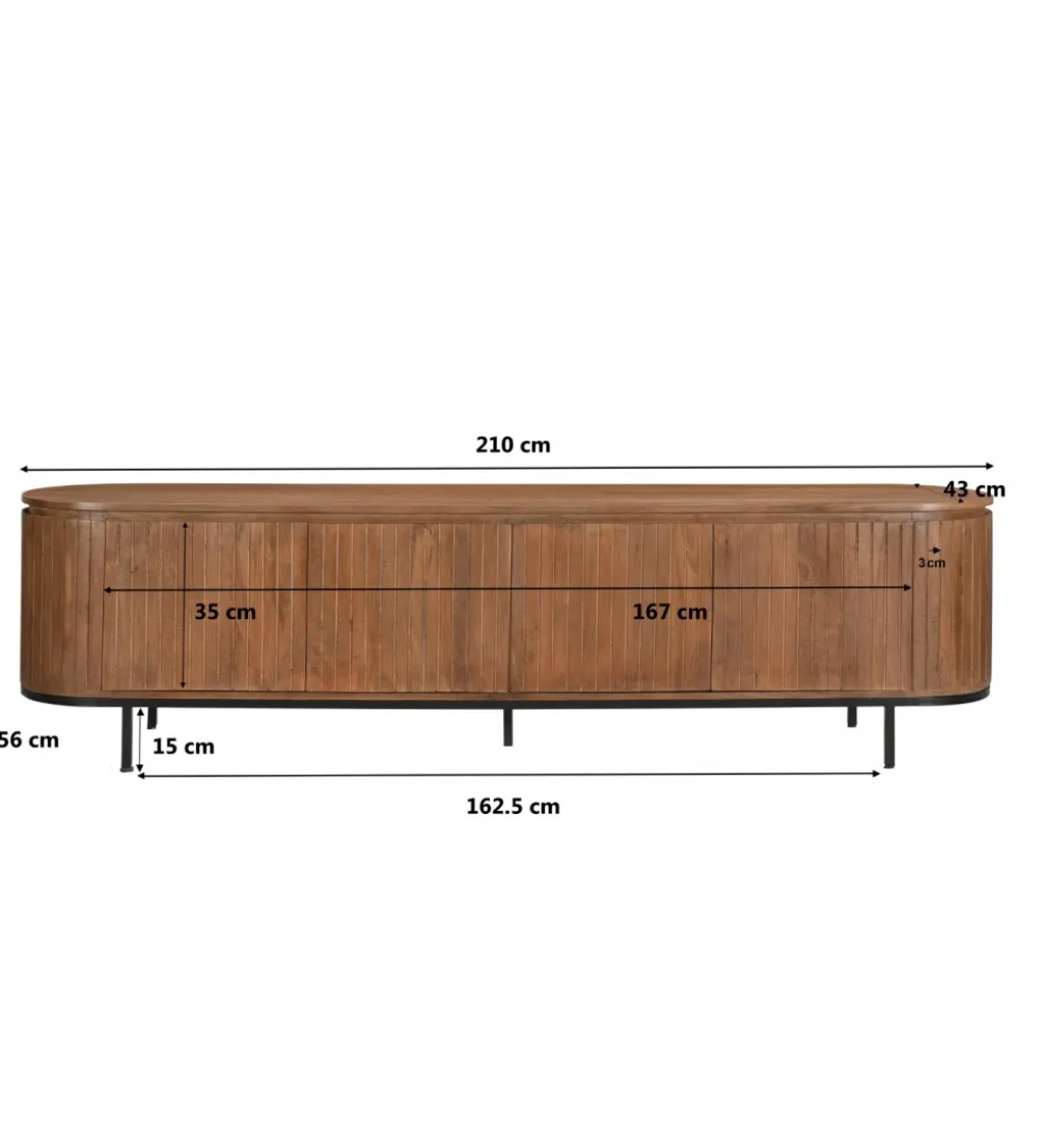 Stolik pod TV NOORK 170 cm drewno mango