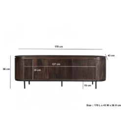 Stolik pod TV NOORK 170 cm w kolorze orzechowym
