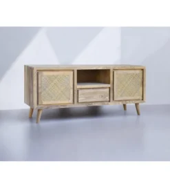 Stolik pod TV NORI 140 cm drewno akacja