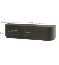 Stolik pod TV NOVERO 180 cm ciemnobrązowy