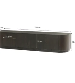 Stolik pod TV NOVERO 220 cm ciemnobrązowy