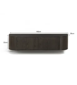 Stolik pod TV NOVERO ZWEVEND 140 cm czarny