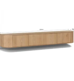 Stolik pod TV NOVERO ZWEVEND 220 cm naturalny