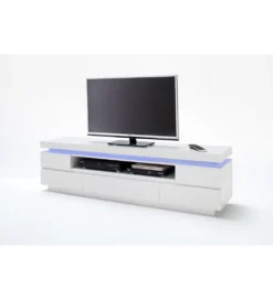Stolik pod TV OCEAN 175 cm biały z oświetleniem