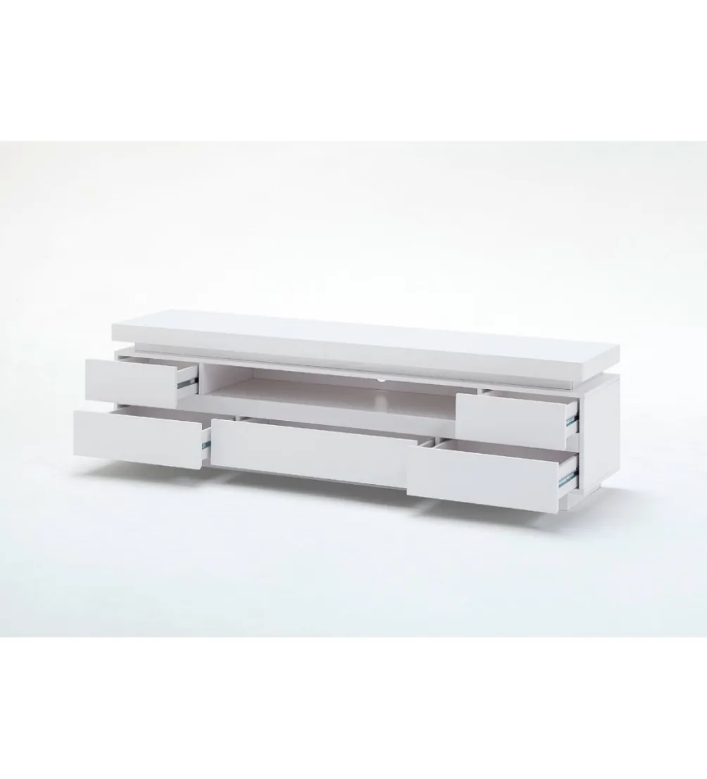 Stolik pod TV OCEAN 175 cm biały z oświetleniem