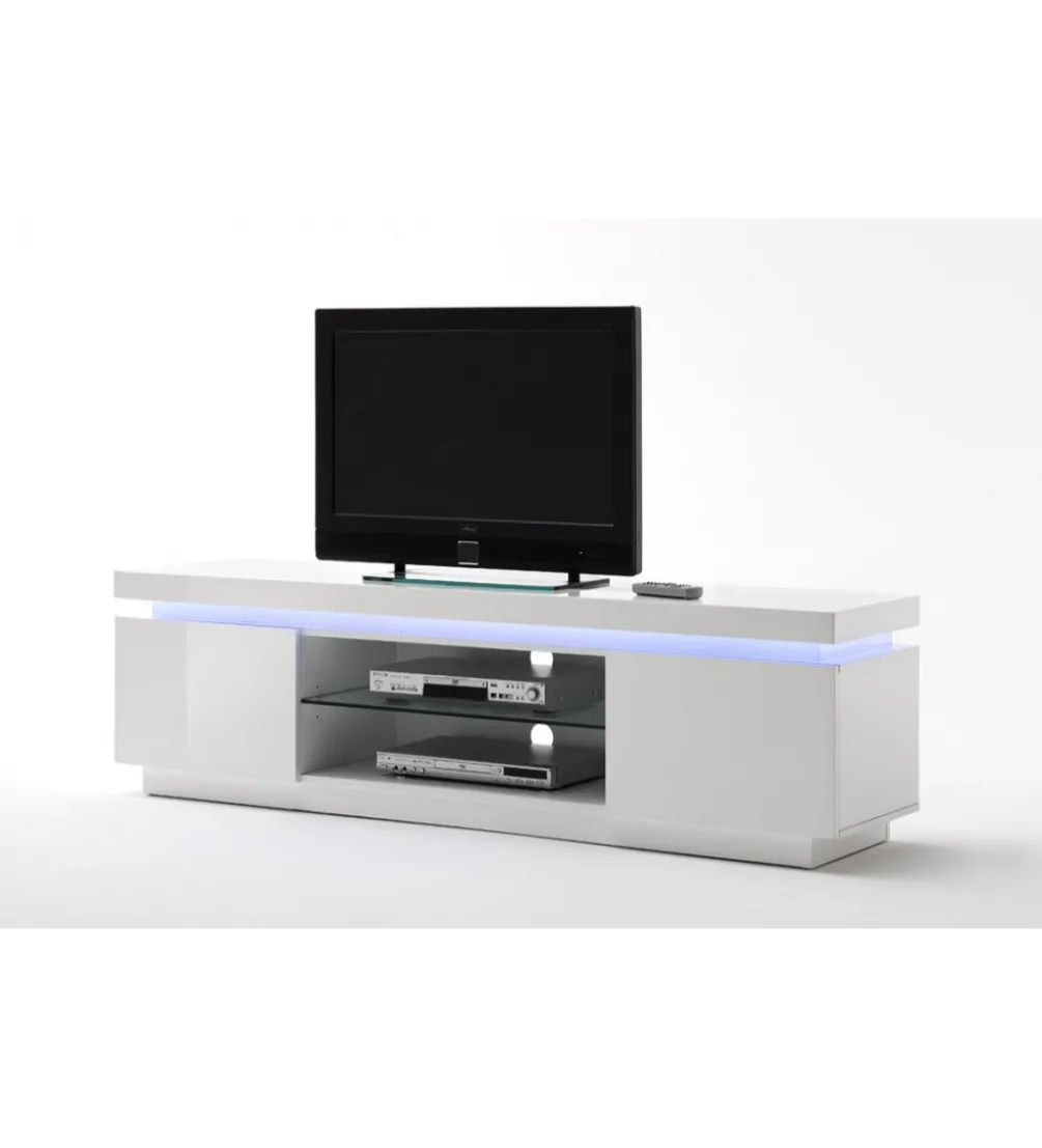 Stolik pod TV OCEAN 175 cm biały z oświetleniem