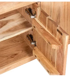 Stolik pod TV OHALDA 140 cm drewno akacja