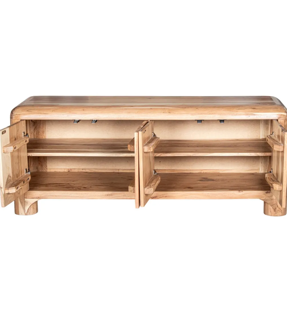 Stolik pod TV OHALDA 140 cm drewno akacja