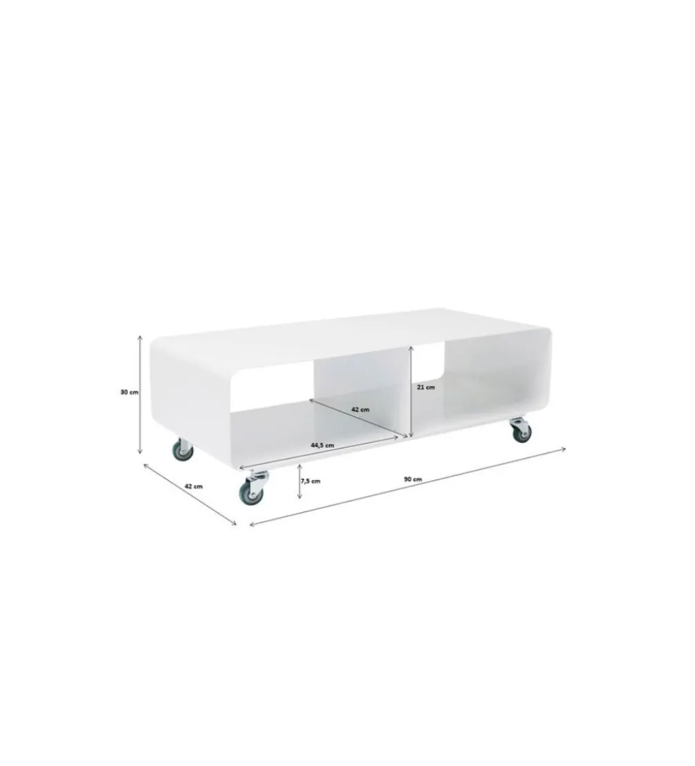 Stolik pod TV PORTABLE 90 cm biały