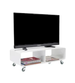 Stolik pod TV PORTABLE 90 cm biały