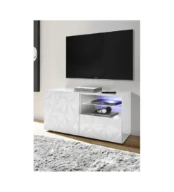 Stolik pod TV PRISMA 122 cm biały