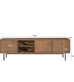 Stolik pod TV RAVENSTEIN 180 cm drewno mango naturalny