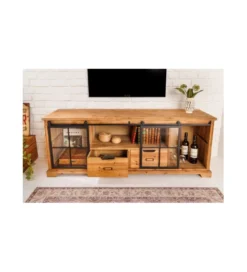 Stolik pod TV RETAGIO 160 cm drewno jodła