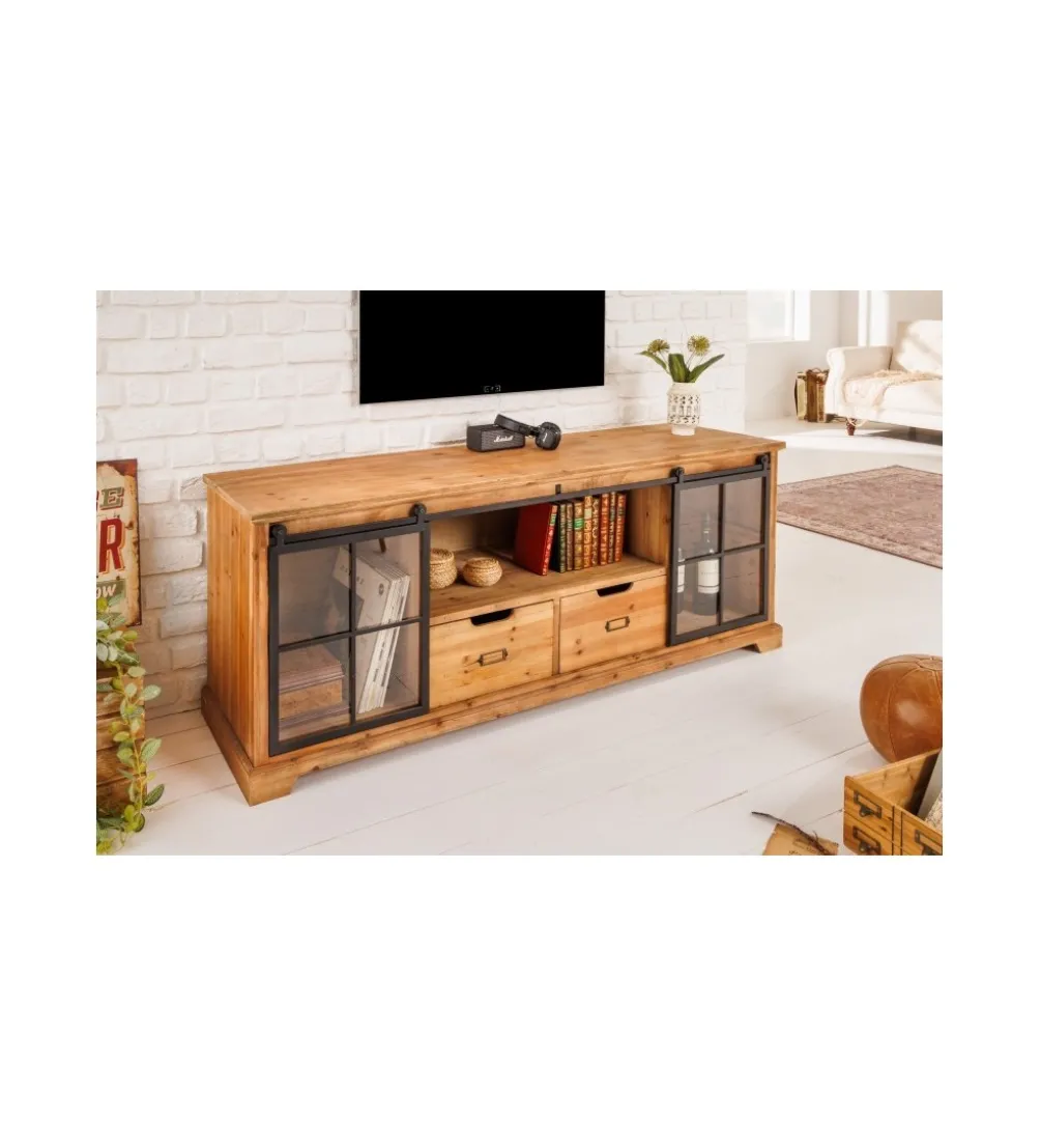 Stolik pod TV RETAGIO 160 cm drewno jodła