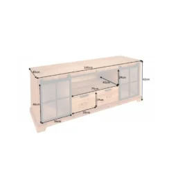 Stolik pod TV RETAGIO 160 cm drewno jodła