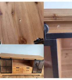 Stolik pod TV RETAGIO 160 cm drewno jodła