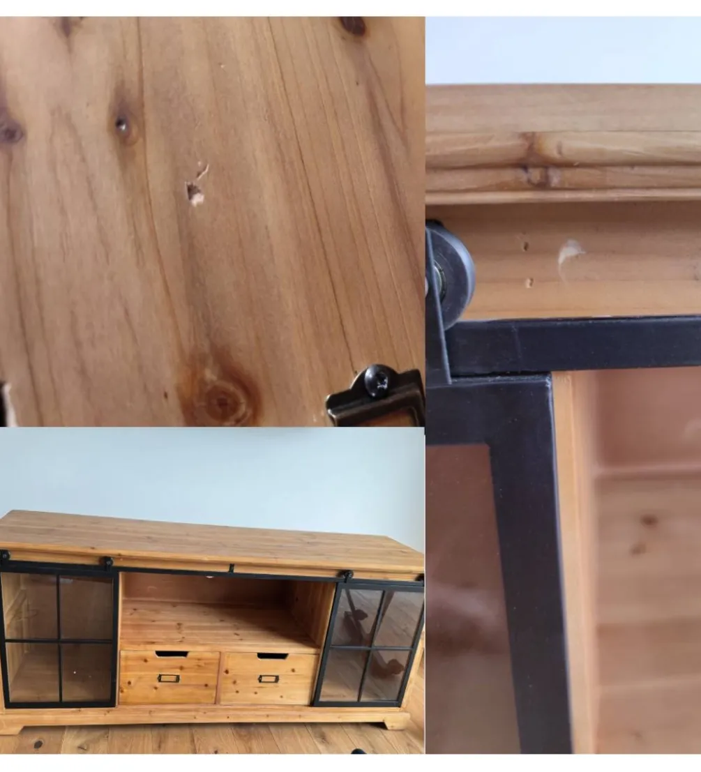 Stolik pod TV RETAGIO 160 cm drewno jodła