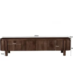 Stolik pod TV SALANO 210 cm drewno mango brązowego