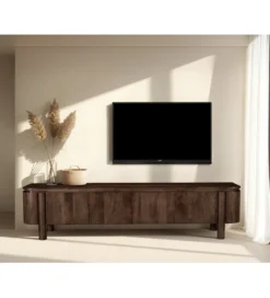 Stolik pod TV SALANO 210 cm drewno mango brązowego