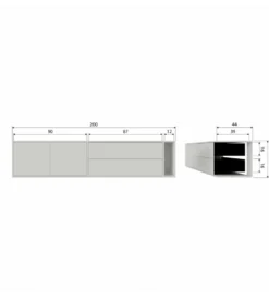 Stolik pod TV SETTLE 200 cm drewno sosny dust