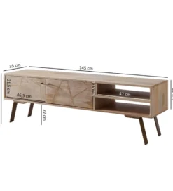 Stolik pod TV SIKAR 145 cm drewno mango