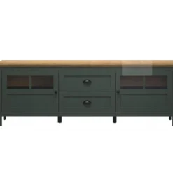 Stolik pod TV STANTON 184 cm w optyce dębu Evoke Ciemnozielony