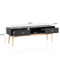 Stolik pod TV STILER 150 cm czarny