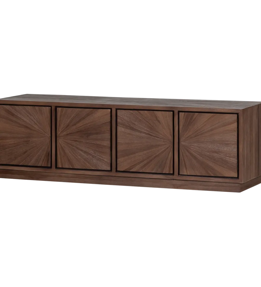 Stolik pod TV SUN 150 cm drewno teak brązowy