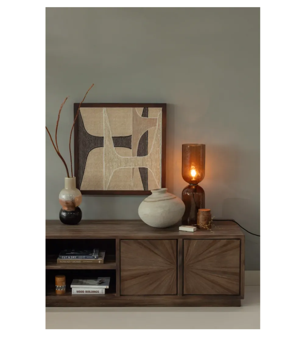Stolik pod TV SUN 200 cm drewno teak brązowy