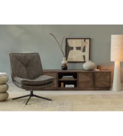 Stolik pod TV SUN 200 cm drewno teak brązowy