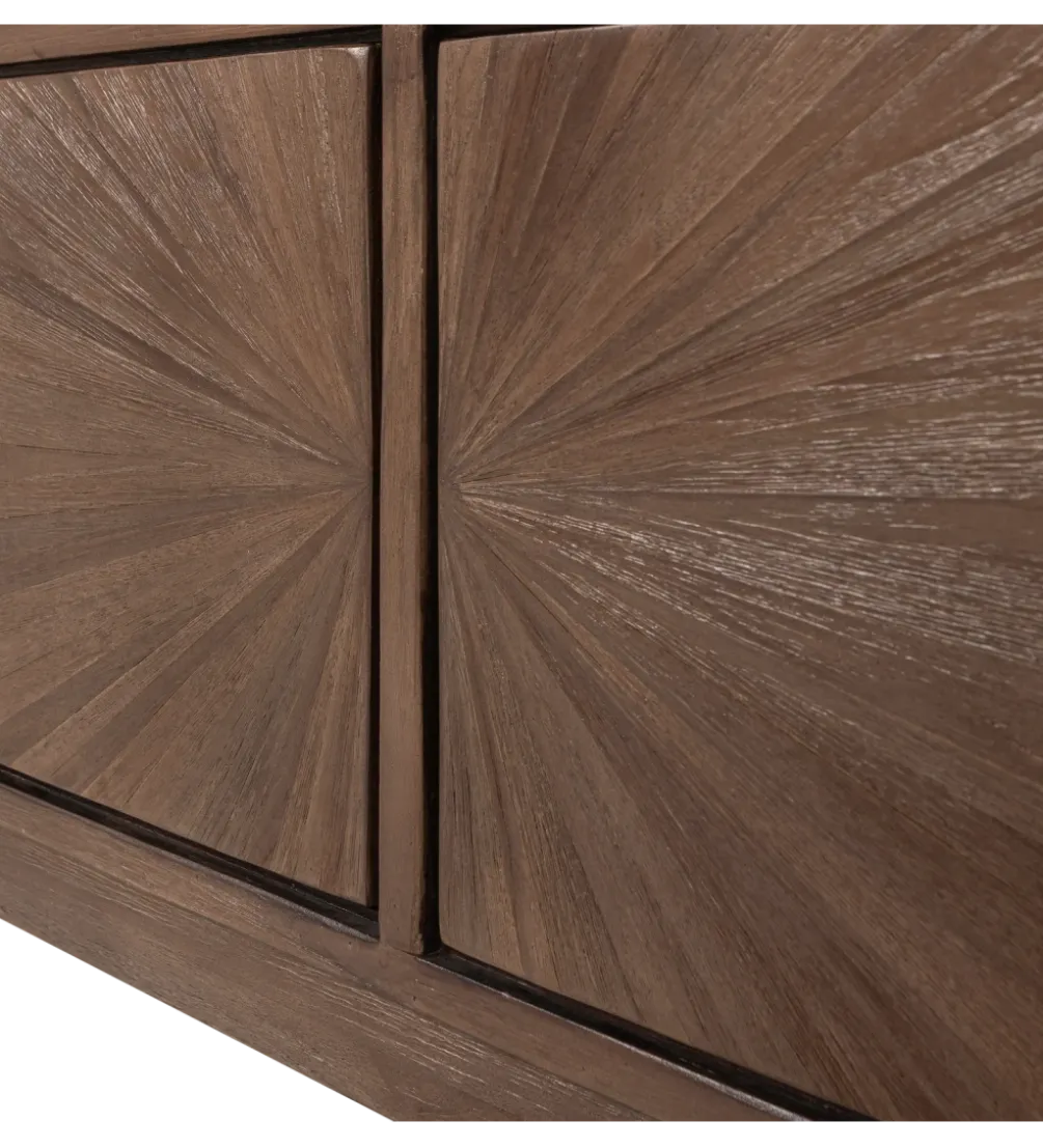 Stolik pod TV SUN 200 cm drewno teak brązowy