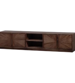 Stolik pod TV SUN 200 cm drewno teak brązowy