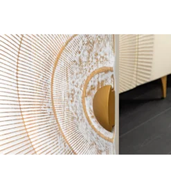 Stolik pod TV SWEET GOLDEN SUNSET 180 cm drewno mango biała