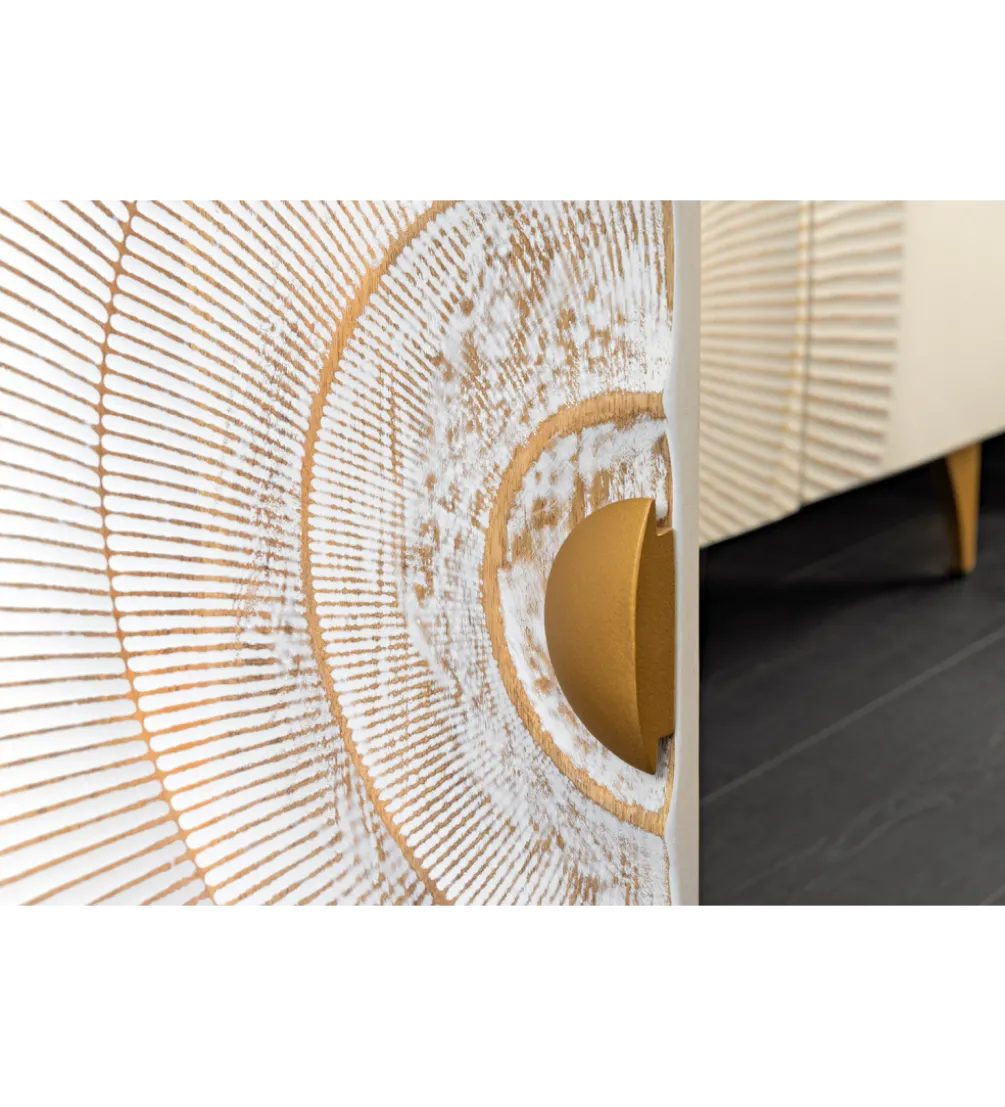 Stolik pod TV SWEET GOLDEN SUNSET 180 cm drewno mango biała