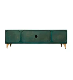 Stolik pod TV SWEET GOLDEN SUNSET 180 cm drewno mango turkusowa
