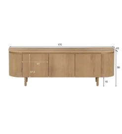 Stolik pod TV Tobago 170 cm naturalny