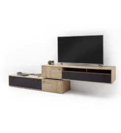 Stolik pod TV VALENCIA 306 cm antracytowo naturalny