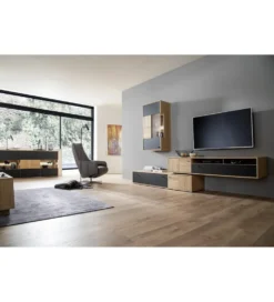Stolik pod TV VALENCIA 306 cm antracytowo naturalny