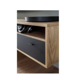 Stolik pod TV VALENCIA 306 cm antracytowo naturalny