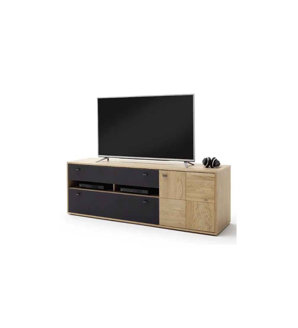Stolik pod TV VALENCIA 184 cm antracytowo naturalny