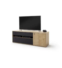 Stolik pod TV VALENCIA 184 cm antracytowo naturalny