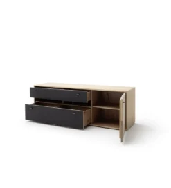 Stolik pod TV VALENCIA 184 cm antracytowo naturalny