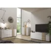 Stolik pod TV VENUS 181 cm biały z dodatkiem koloru dąb Cadiz