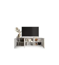 Stolik pod TV VENUS 181 cm biały z dodatkiem koloru dąb Cadiz