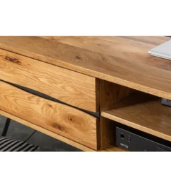 Stolik pod TV VIVENTE Living Edge 160 cm drewno dąb dziki