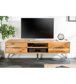 Stolik pod TV VIVENTE Living Edge 160 cm drewno dąb dziki