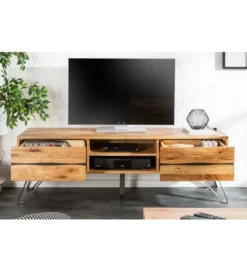 Stolik pod TV VIVENTE Living Edge 160 cm drewno dąb dziki