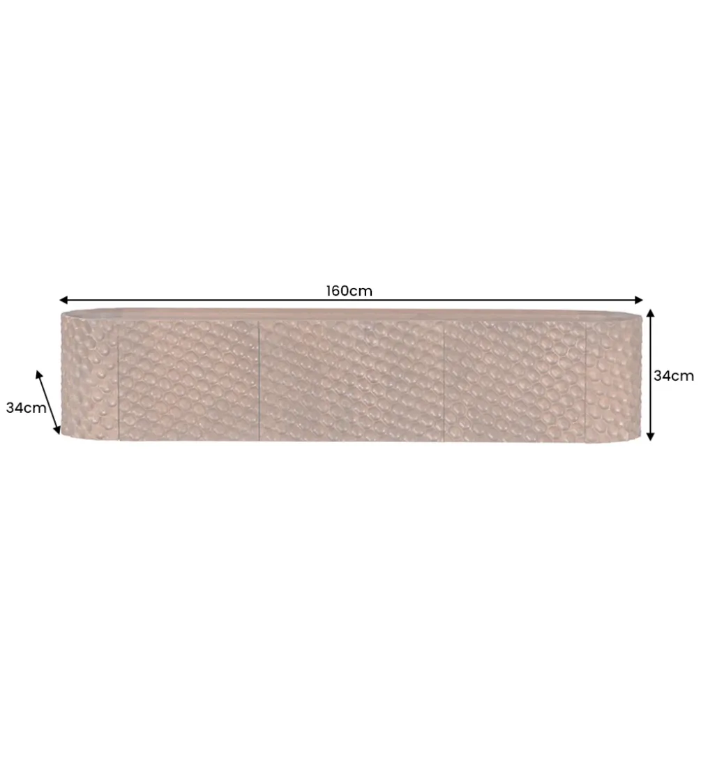 Stolik pod TV wiszący ADLON 160 cm drewno mango wzór 3D